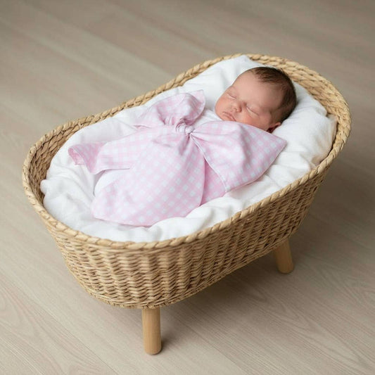 Pink Gingham Bow Swaddle Sash