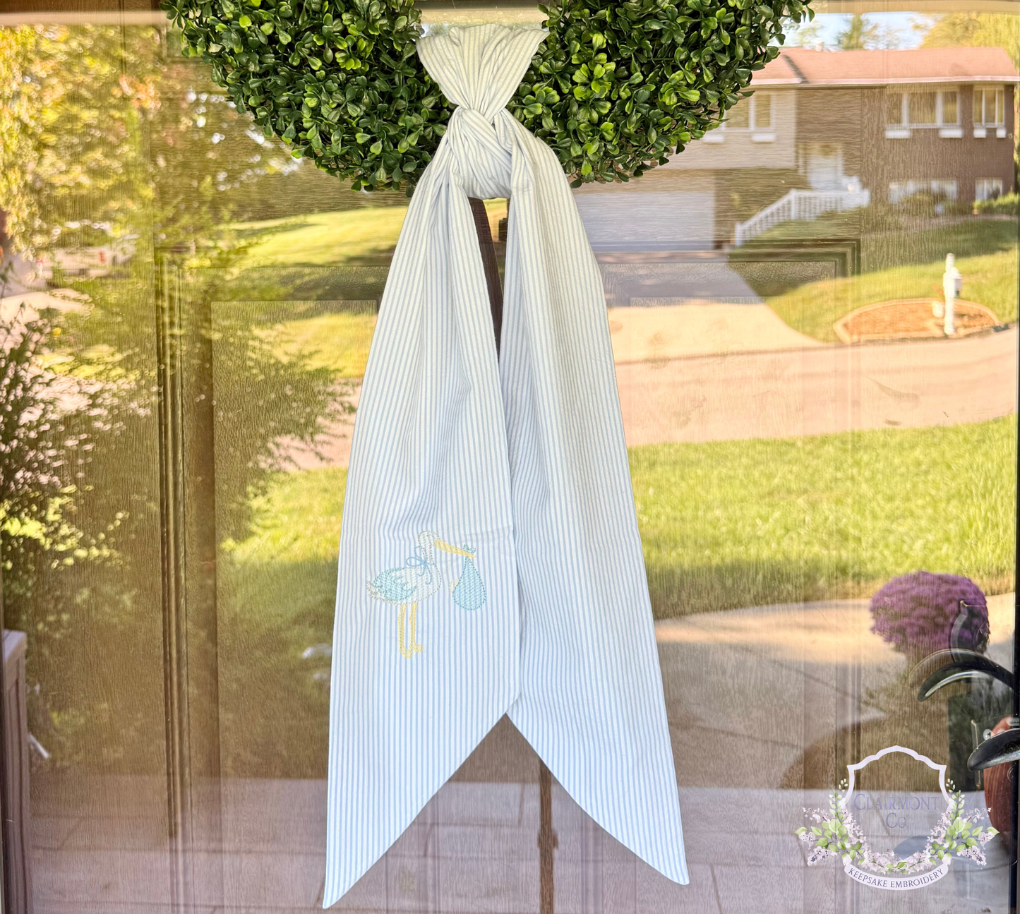Baby Announcement Wreath Sash