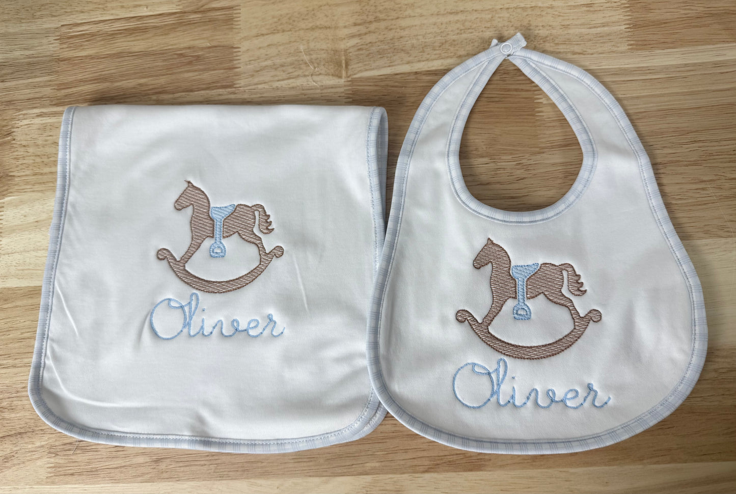 Boy Bib & Burp Cloth Bundle